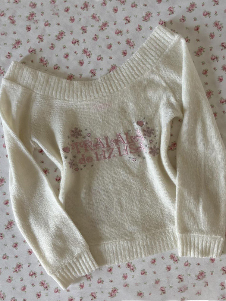 retro pink letters sweater