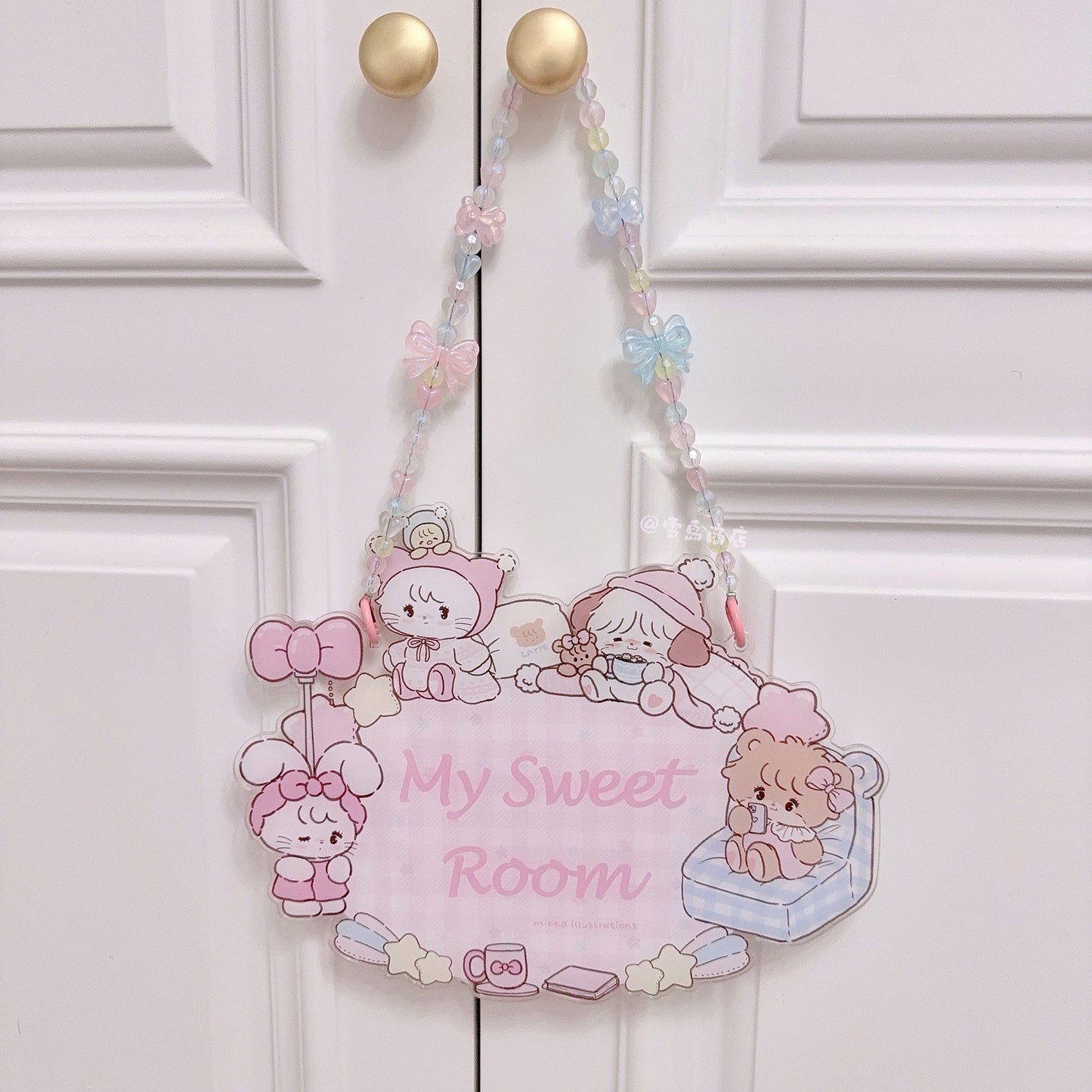 kawaii acrylic door plate