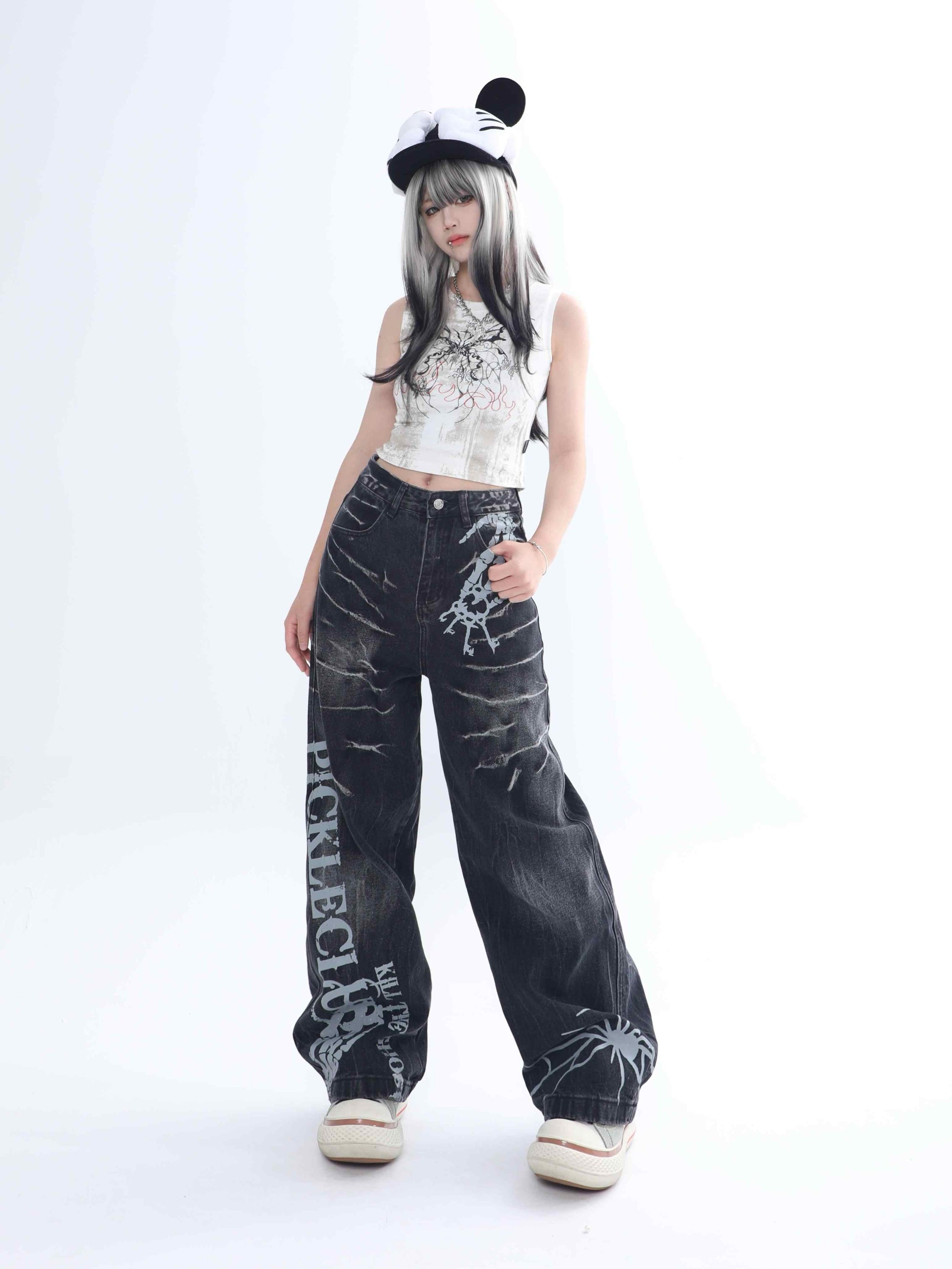 Grunge Distressed Hip-Hop Jeans