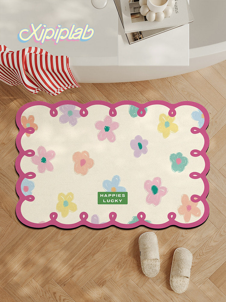 kawaii flowers household bathroom mat