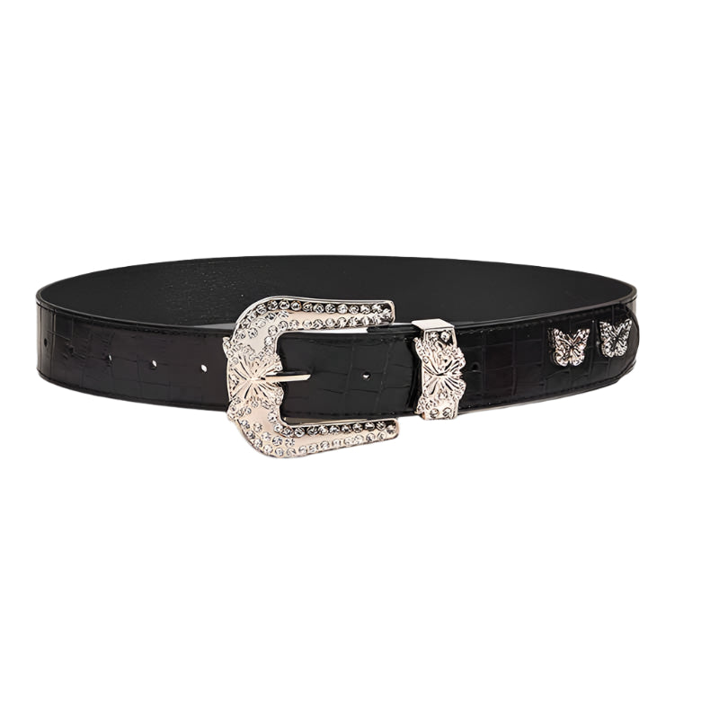 Y2K Black Butterfly Punk Belt