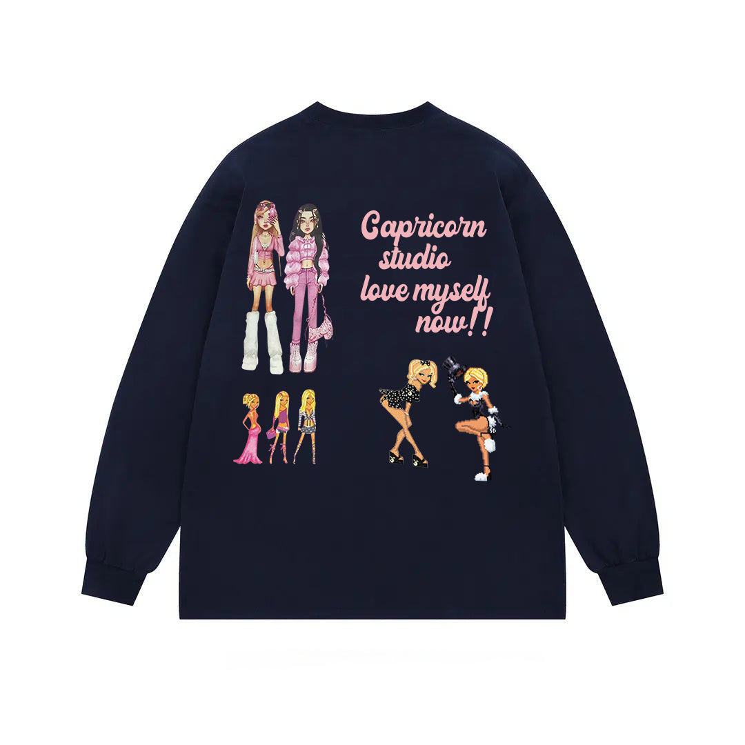 hip-hop girl printed kawaii sweatshirt