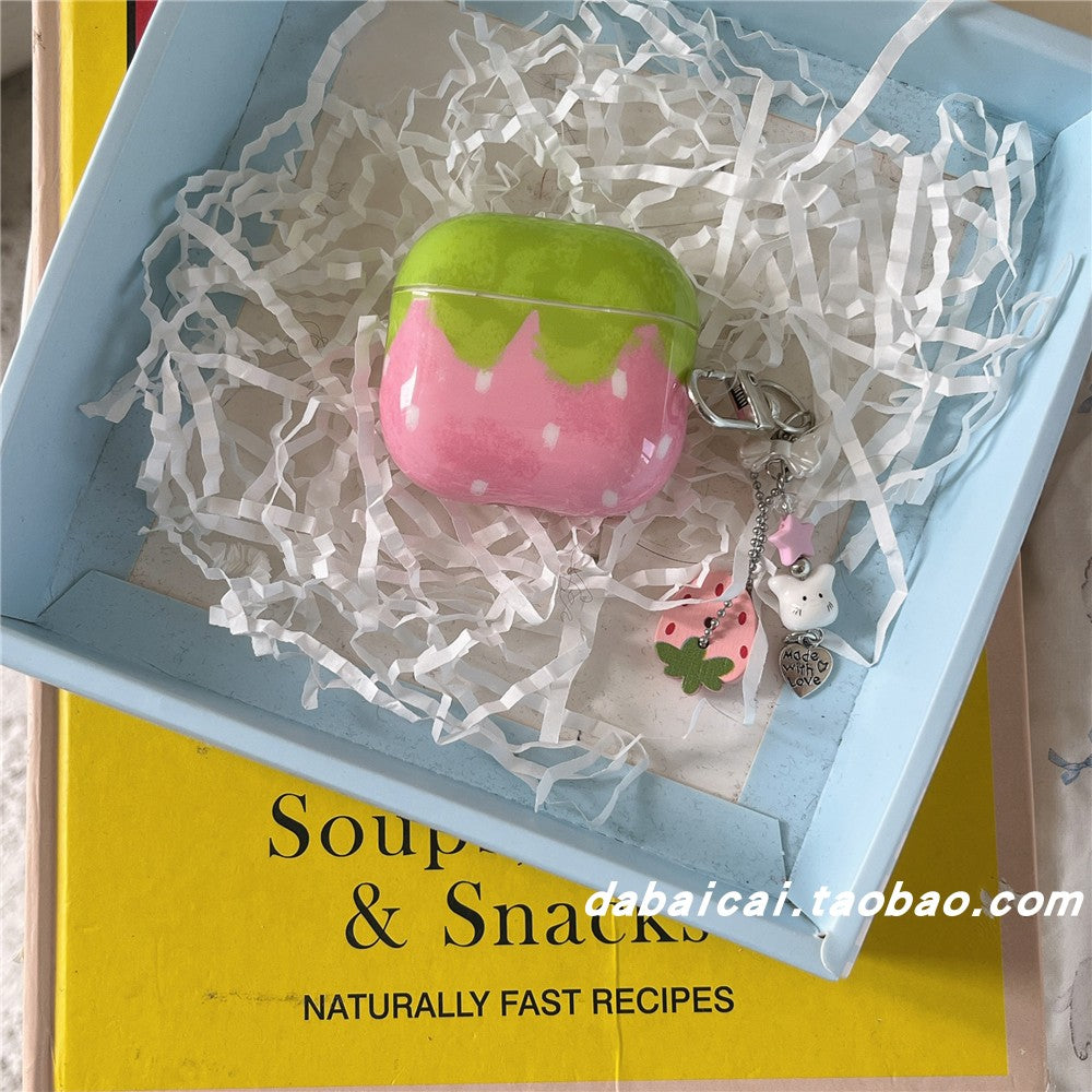 pink strawberry kawaii airpods case