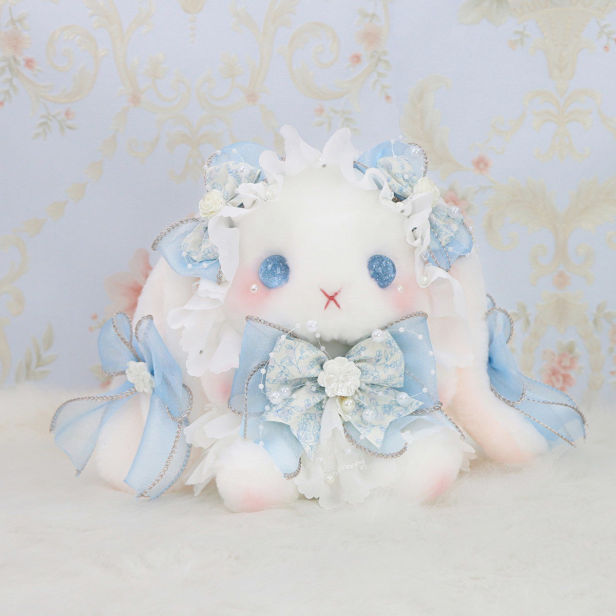 baby blue lolita plush rabbit bag