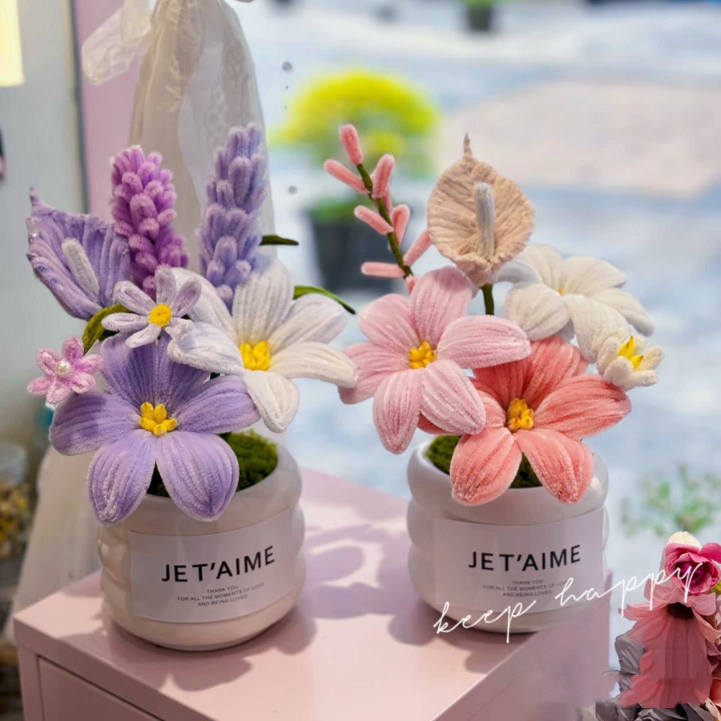 twist stick small potted bouquet diy material package