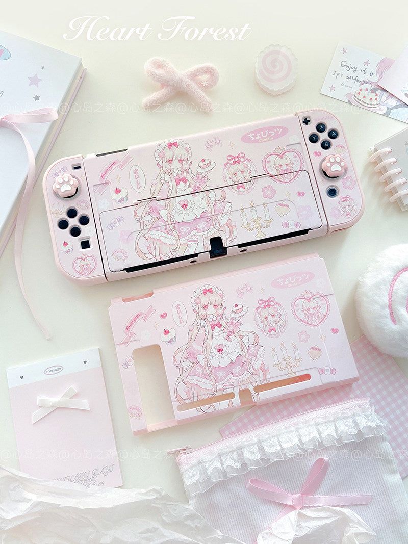 Cute pink switch oled protective case