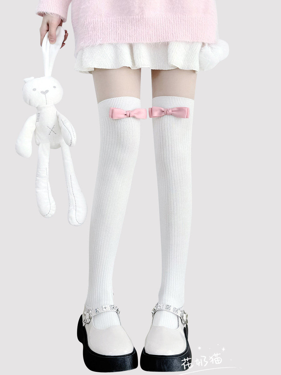 pink bow kawaii socks