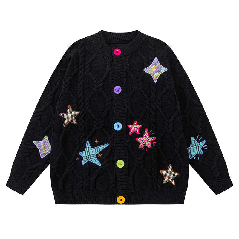 Y2K Embroidered Stars Sweater