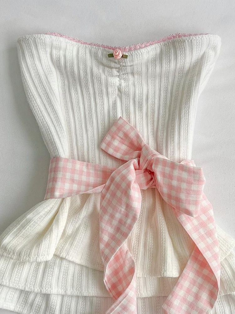 White Bow Tube Top