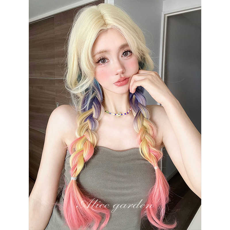 Dream Rainbow Gradient Curly Wig