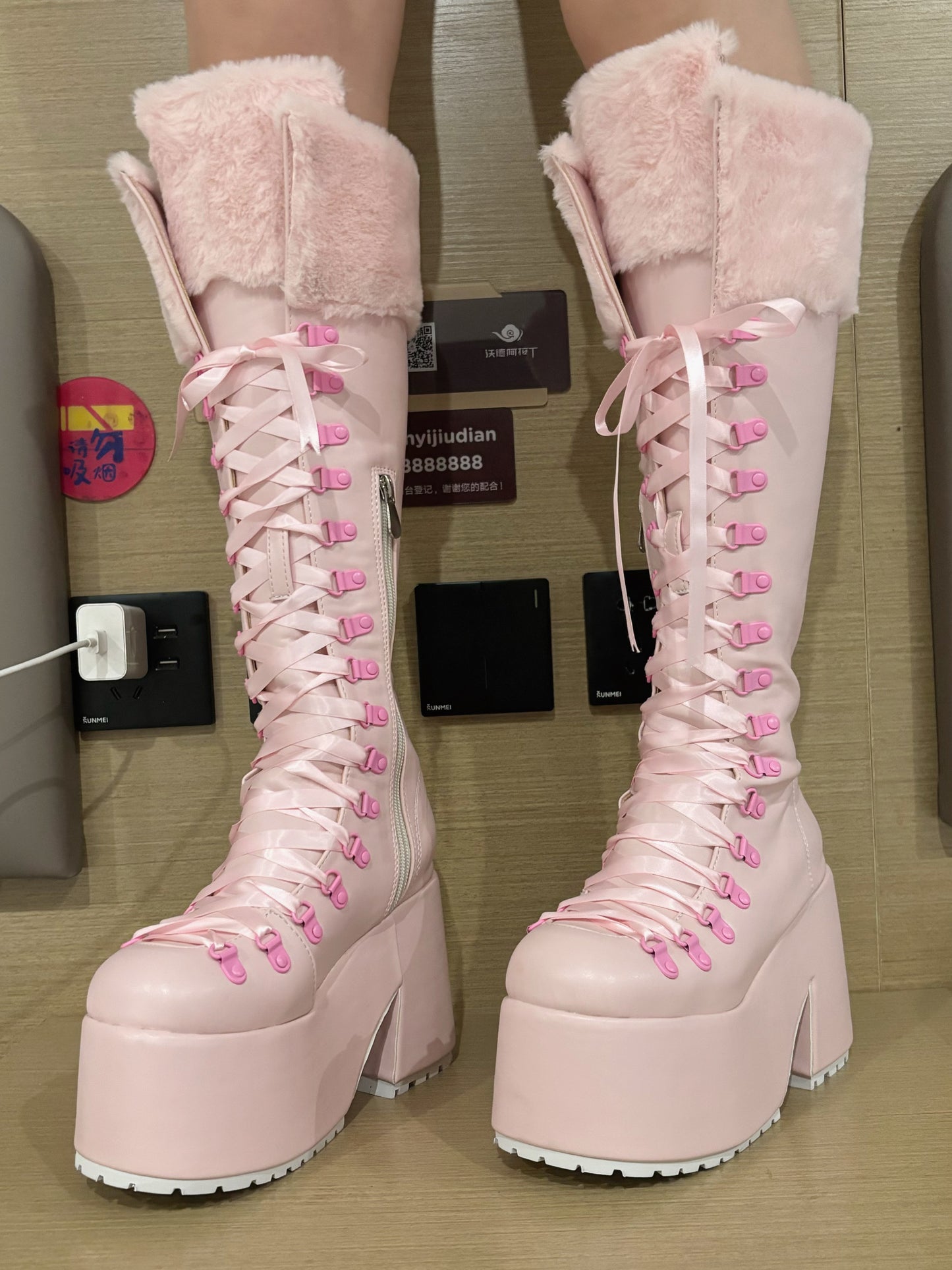 fur trim winter coquette boots