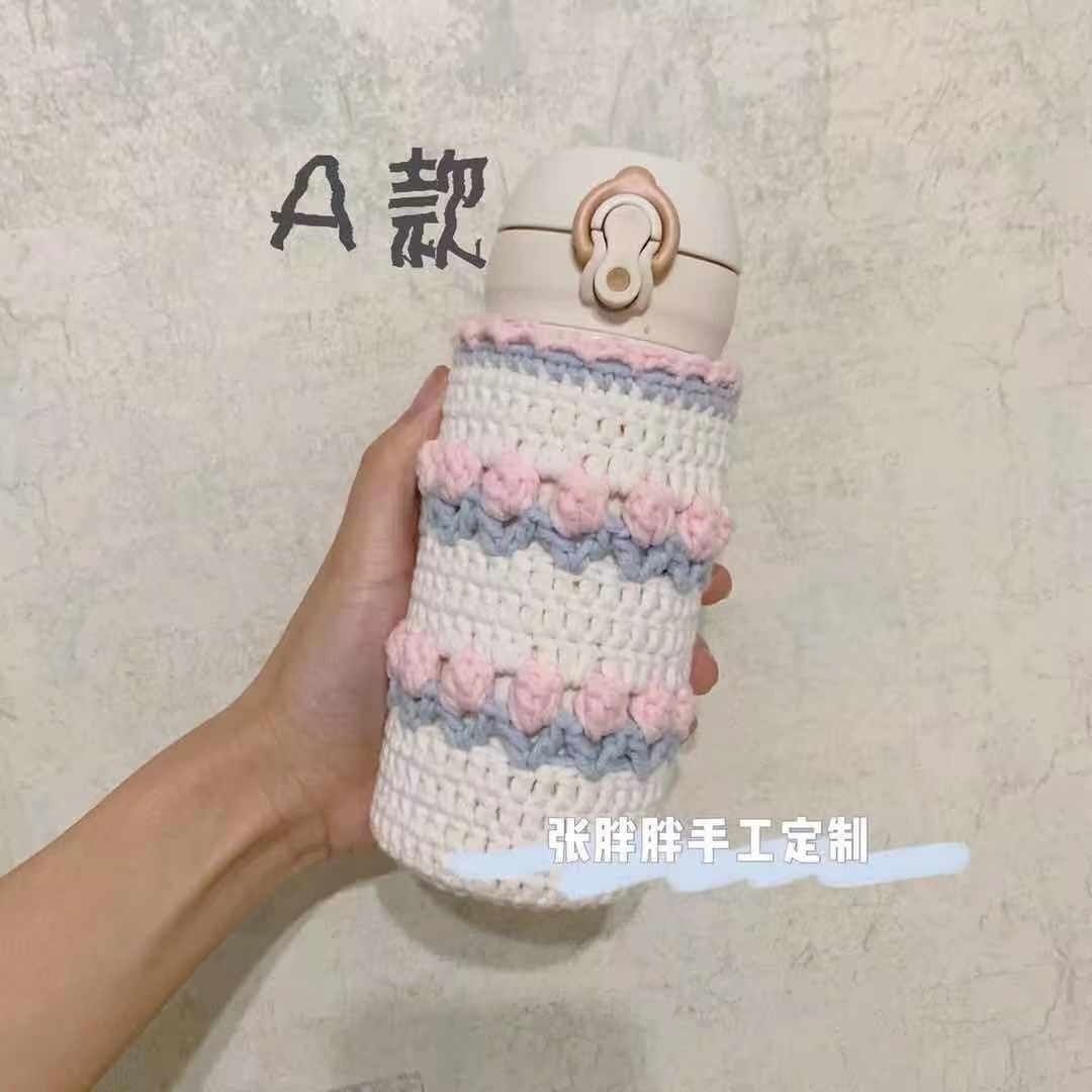 Handmade wool knitted portable thermos cup cover