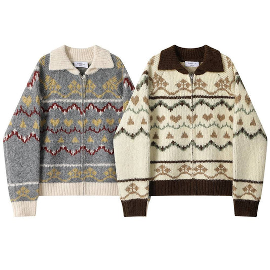 American Retro Fair Isle Cardigan