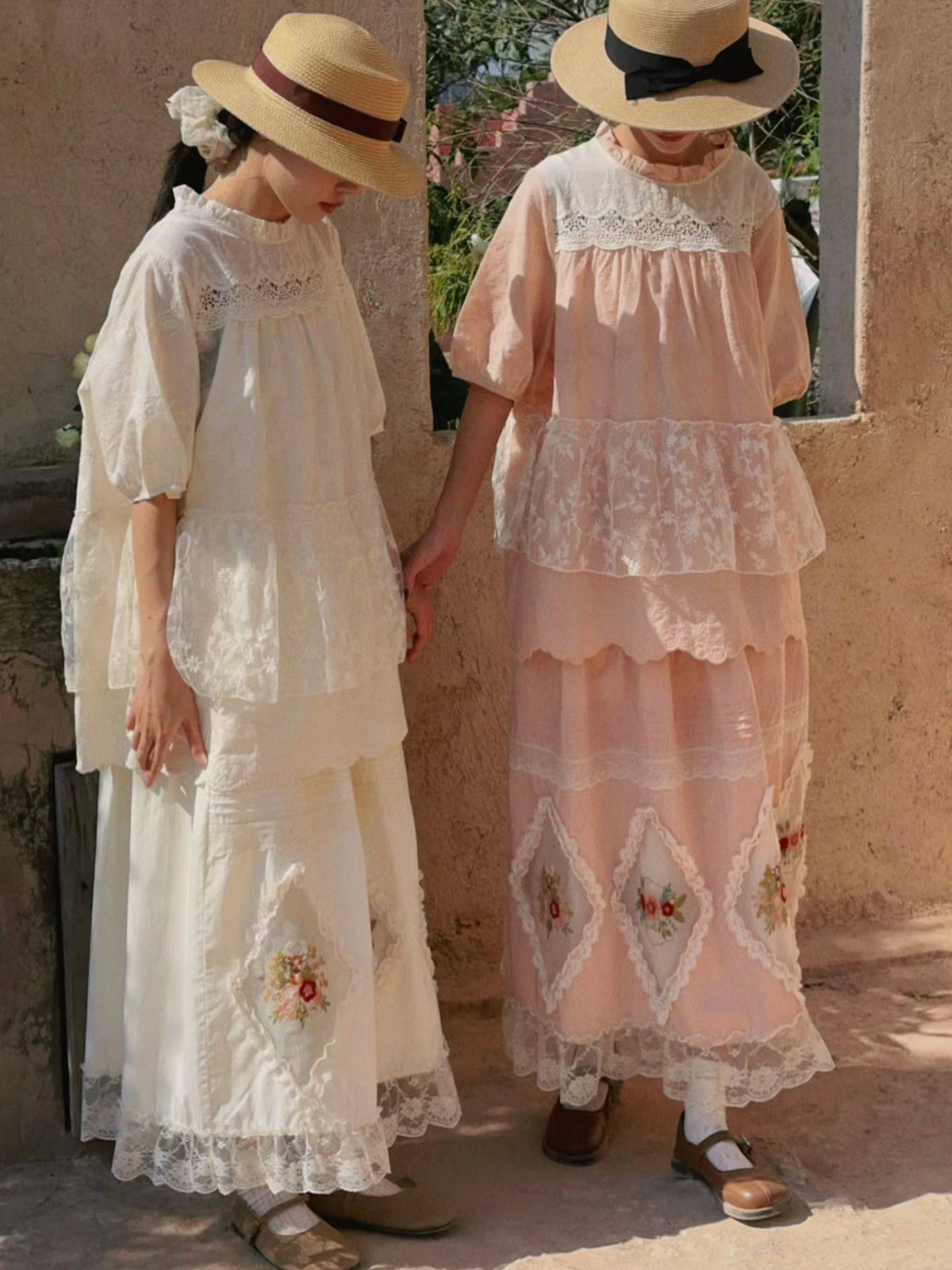 Sweet Style Lace Patchwork Embroidery Skirt