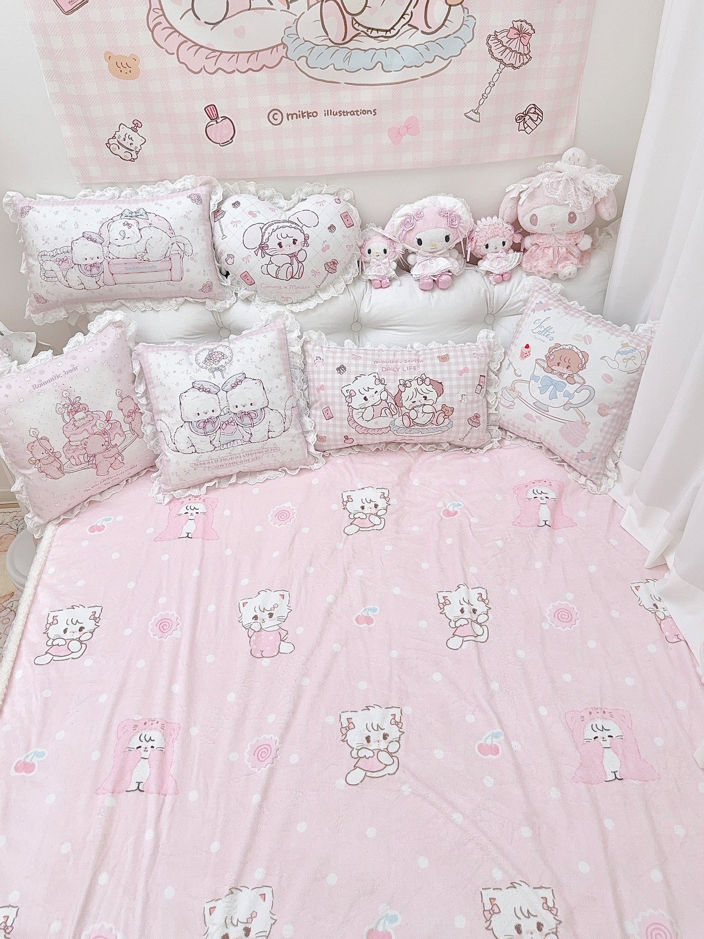kawaii pink blanket