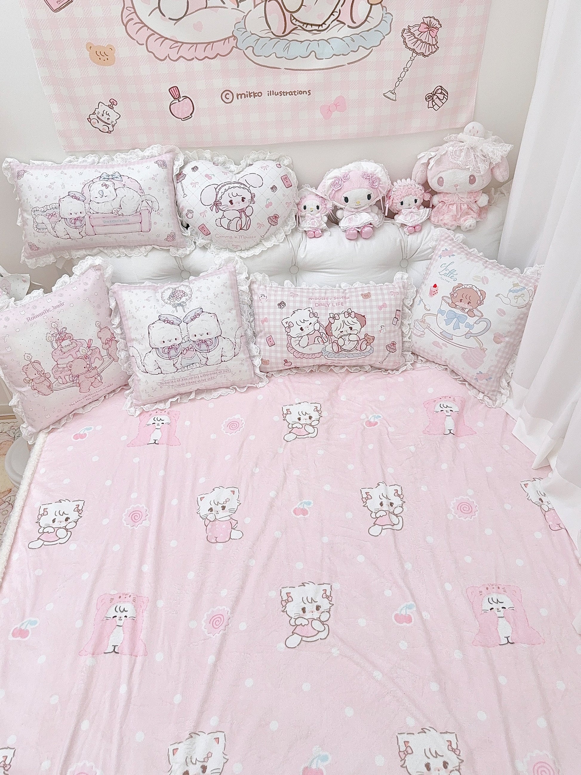 kawaii pink blanket