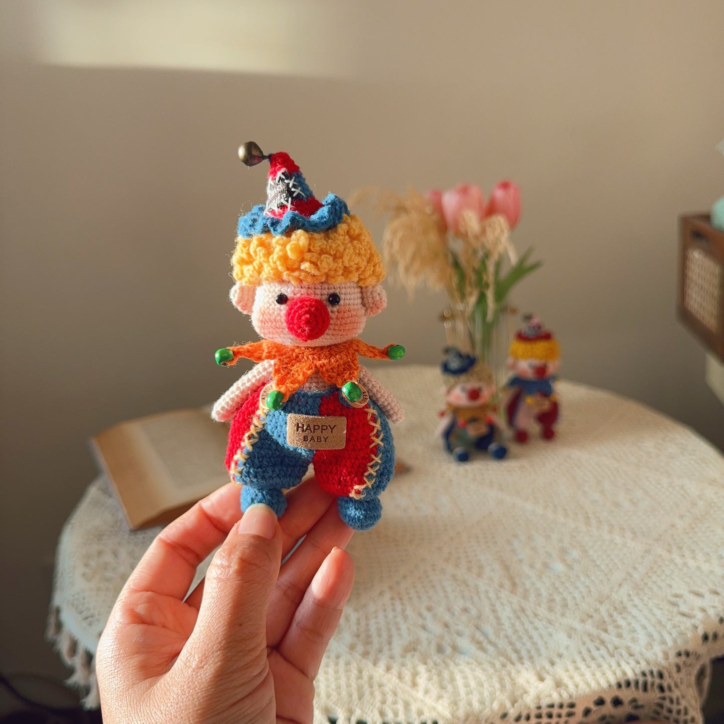 diy woolen Retro clown doll
