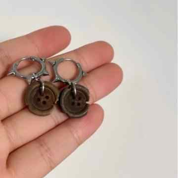 Grunge Button Earrings