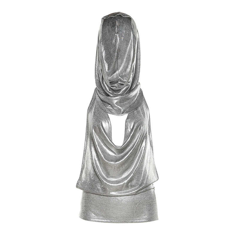 Hollow Backless Hooded Top