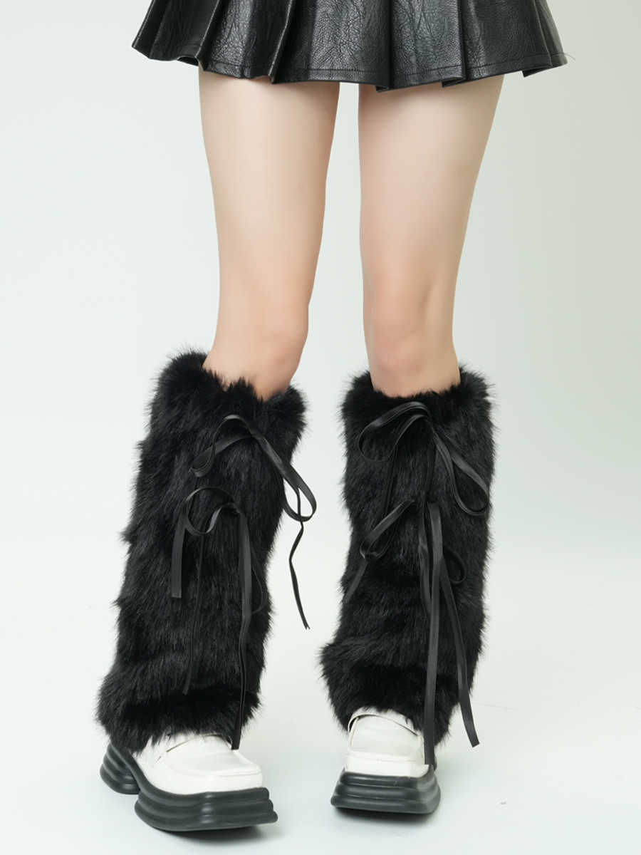 Y2K Fur Bows Coquette Socks