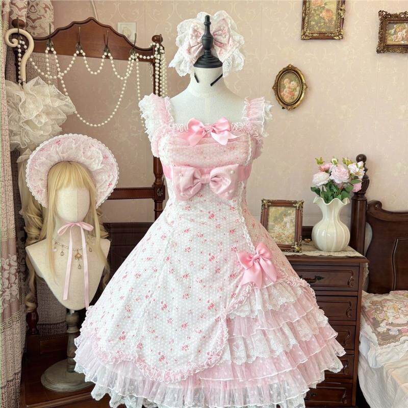 coquette floral lace princess dress