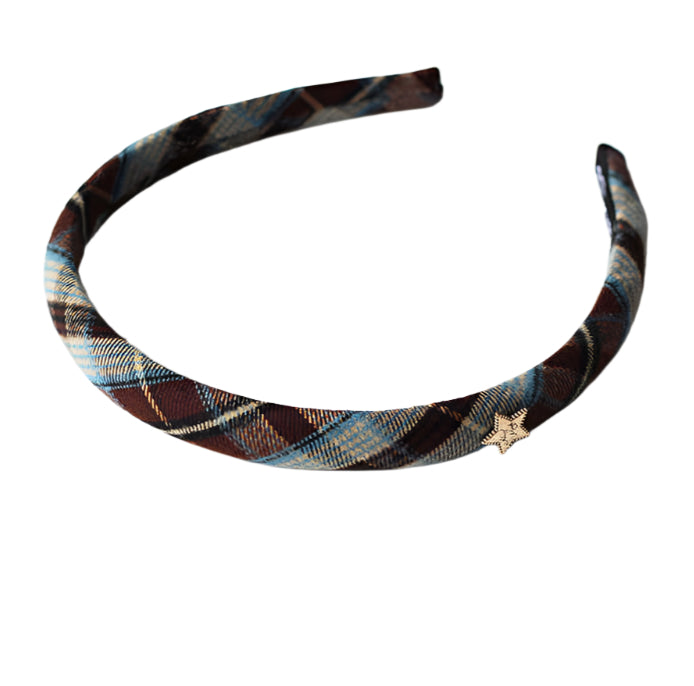 Preppy Star Plaid Y2K Headband