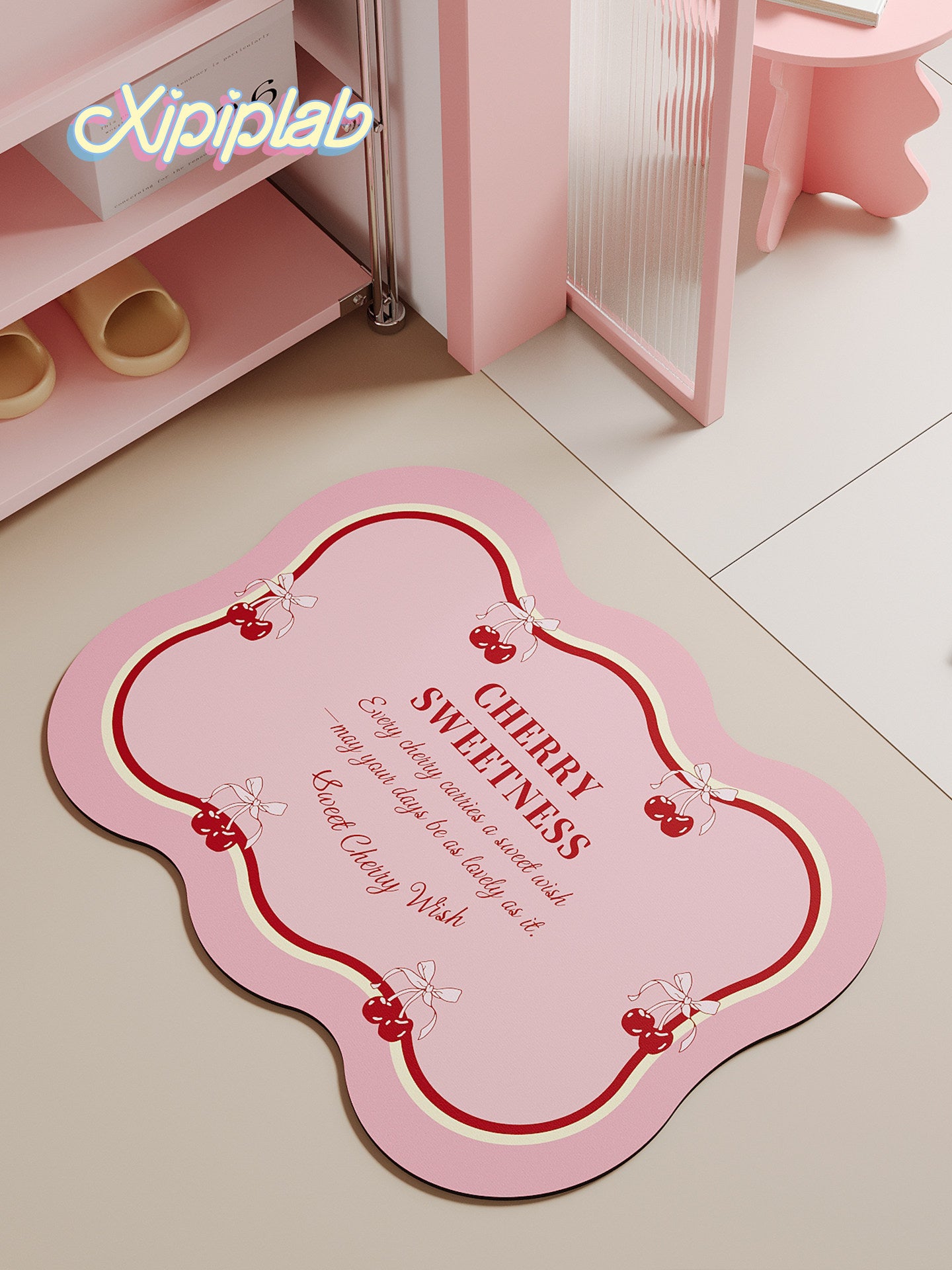 kawaii cherry entrance door mat