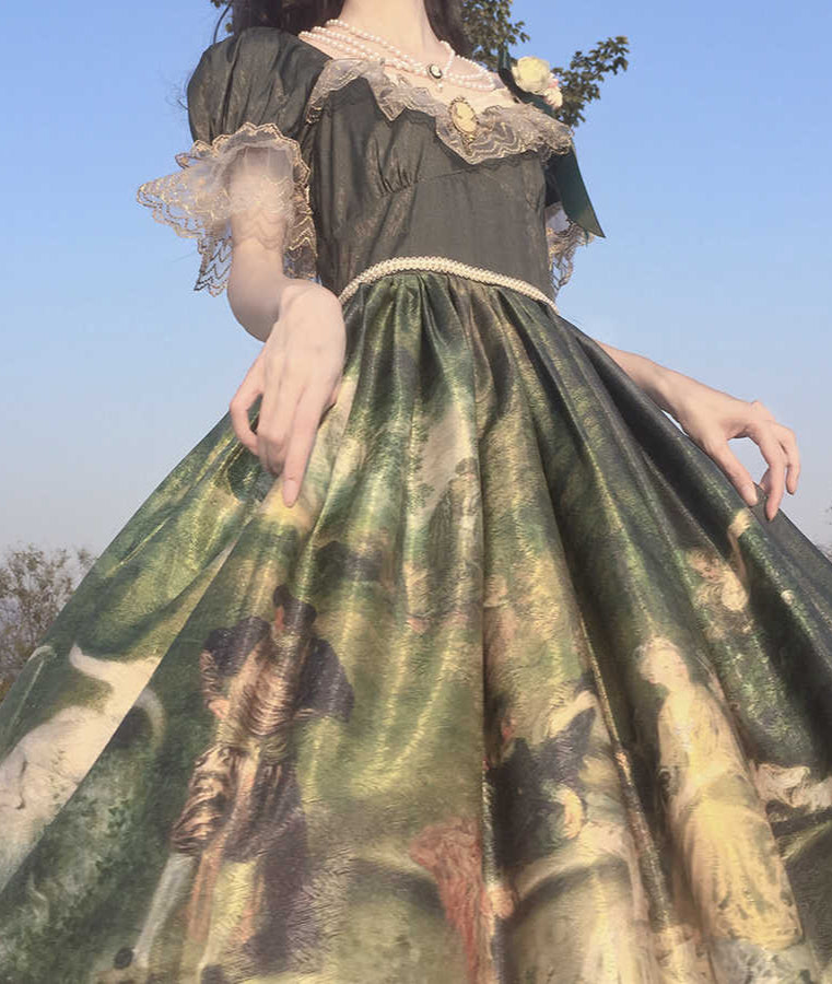 Forest Oil Painting Lolita Dress