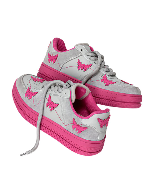 Y2K Butterfly Rose Red Sneakers