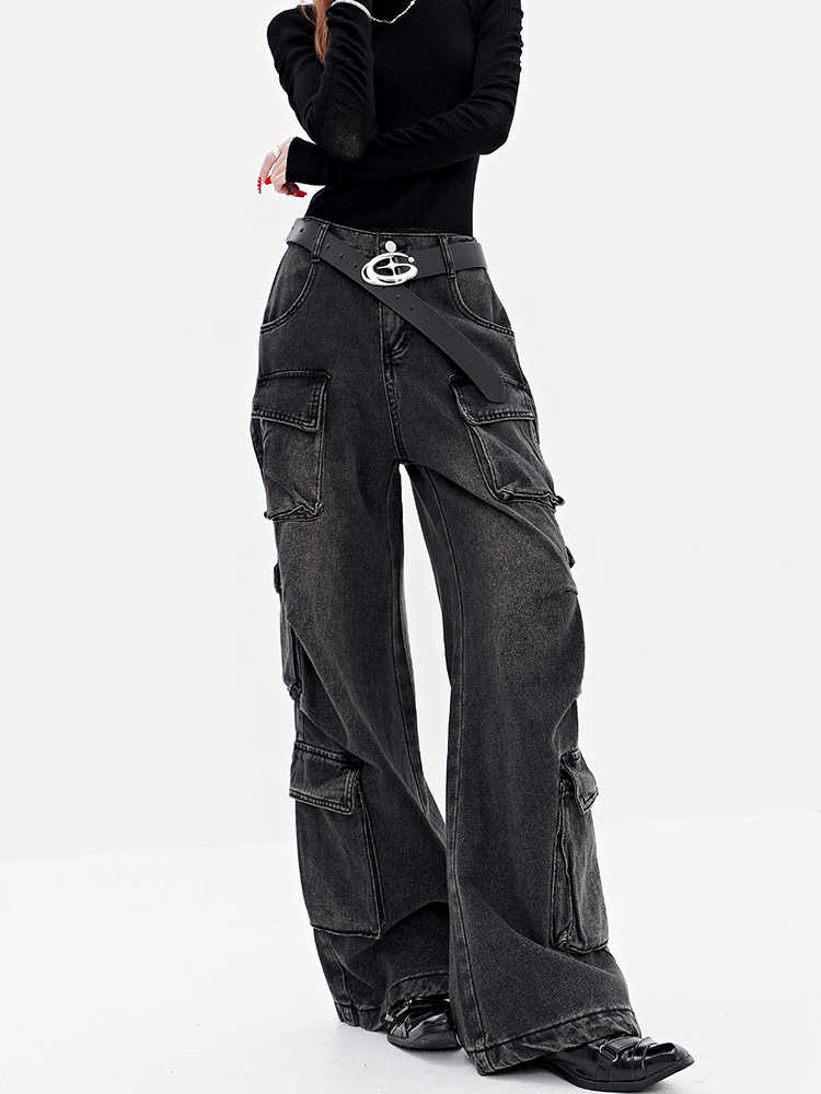 Grunge Distressed Pockets Baggy Jeans