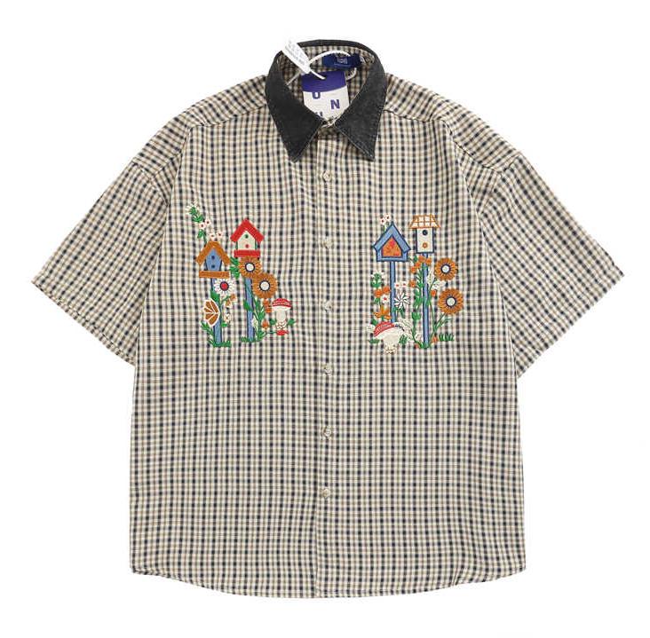 Embroidered Flower Casual Shirt