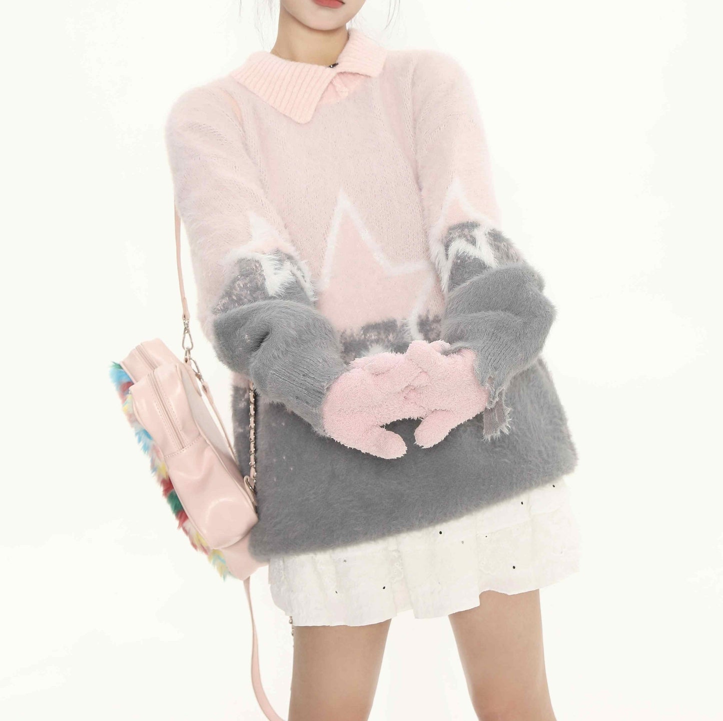 Star Girl Lapel Pullover Sweater