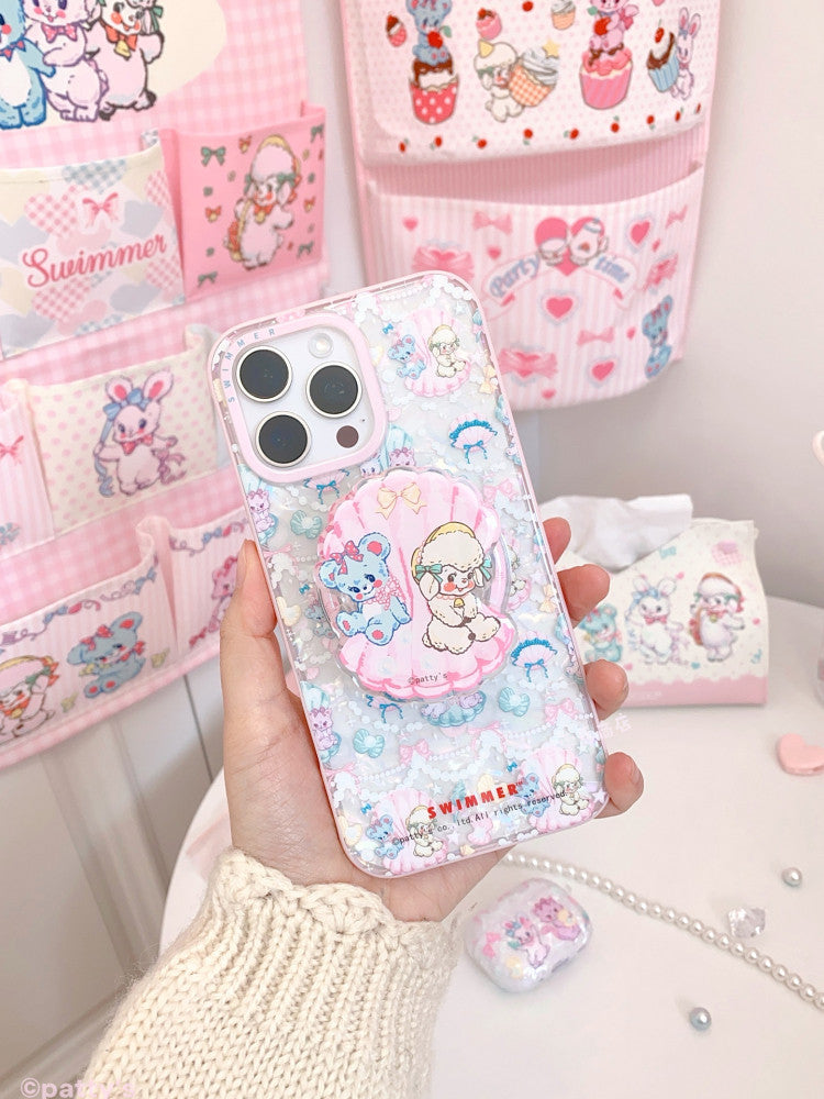 kawaii shell pattern magnetic phone case