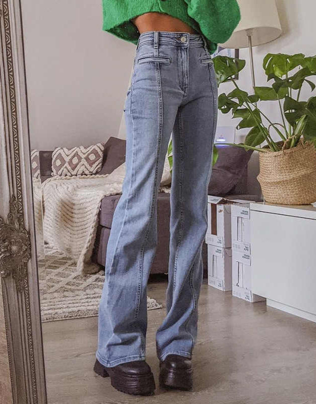 Vintage Star Print High Waist Jeans