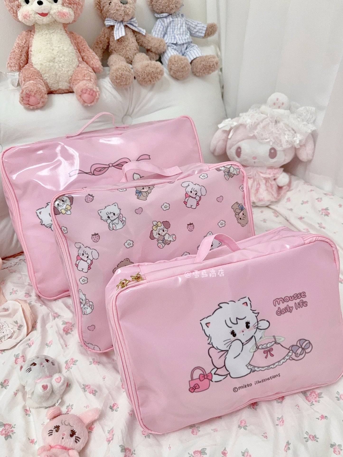 kawaii pink storage bag