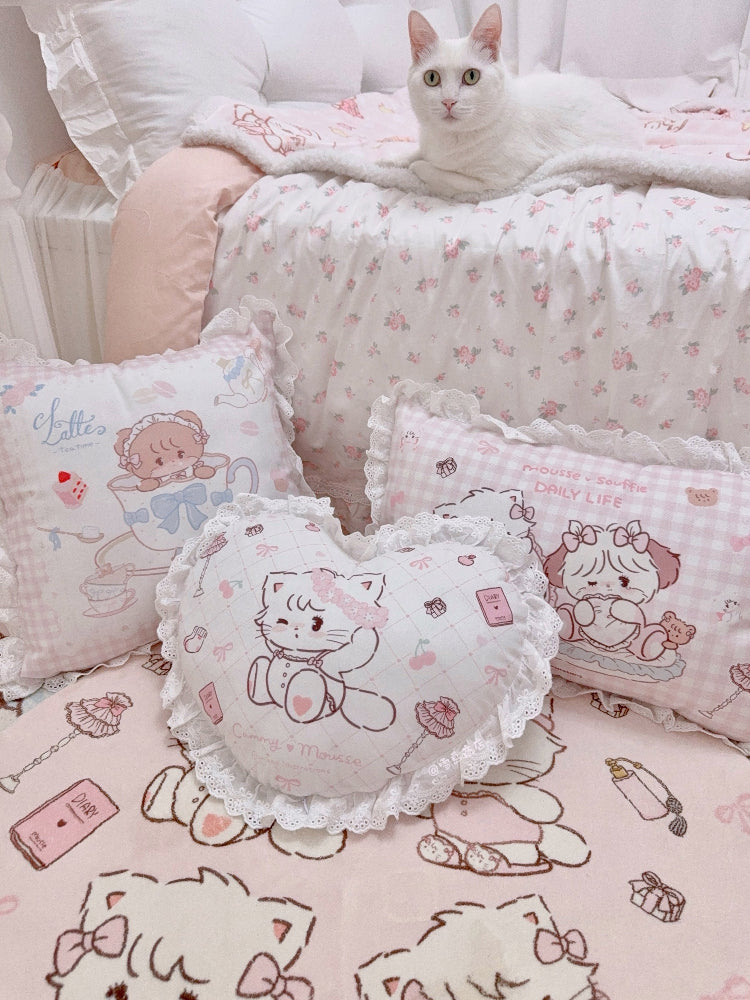 kawaii pink Pillow