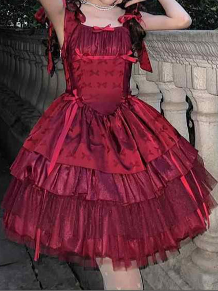 Red Lolita Ballet Princess Fluffy Dress