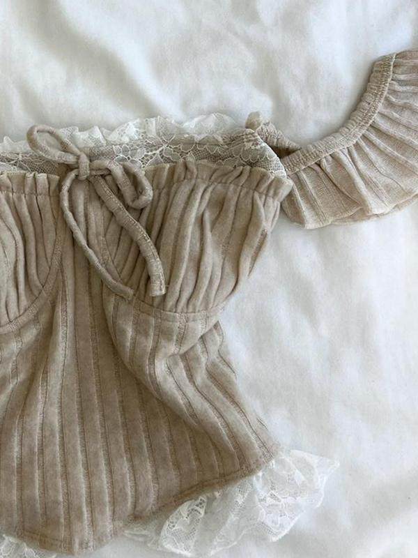 retro lace trim shirt