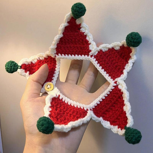 Christmas pet cat diy wool scarf