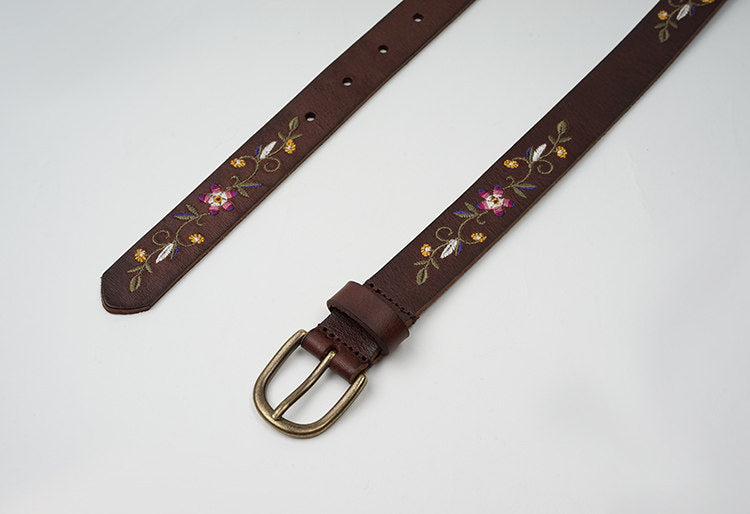 Vintage Embroidered Floral Belt