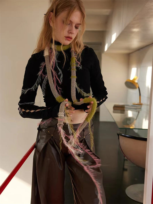 y2k vintage slim scarf