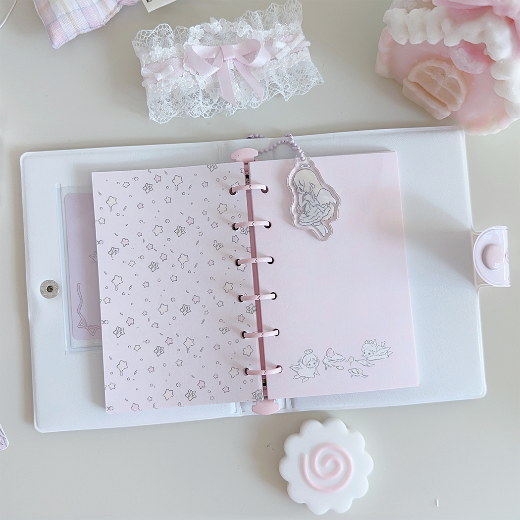 kawaii angel heart versatile and cute A7 loose-leaf ledger