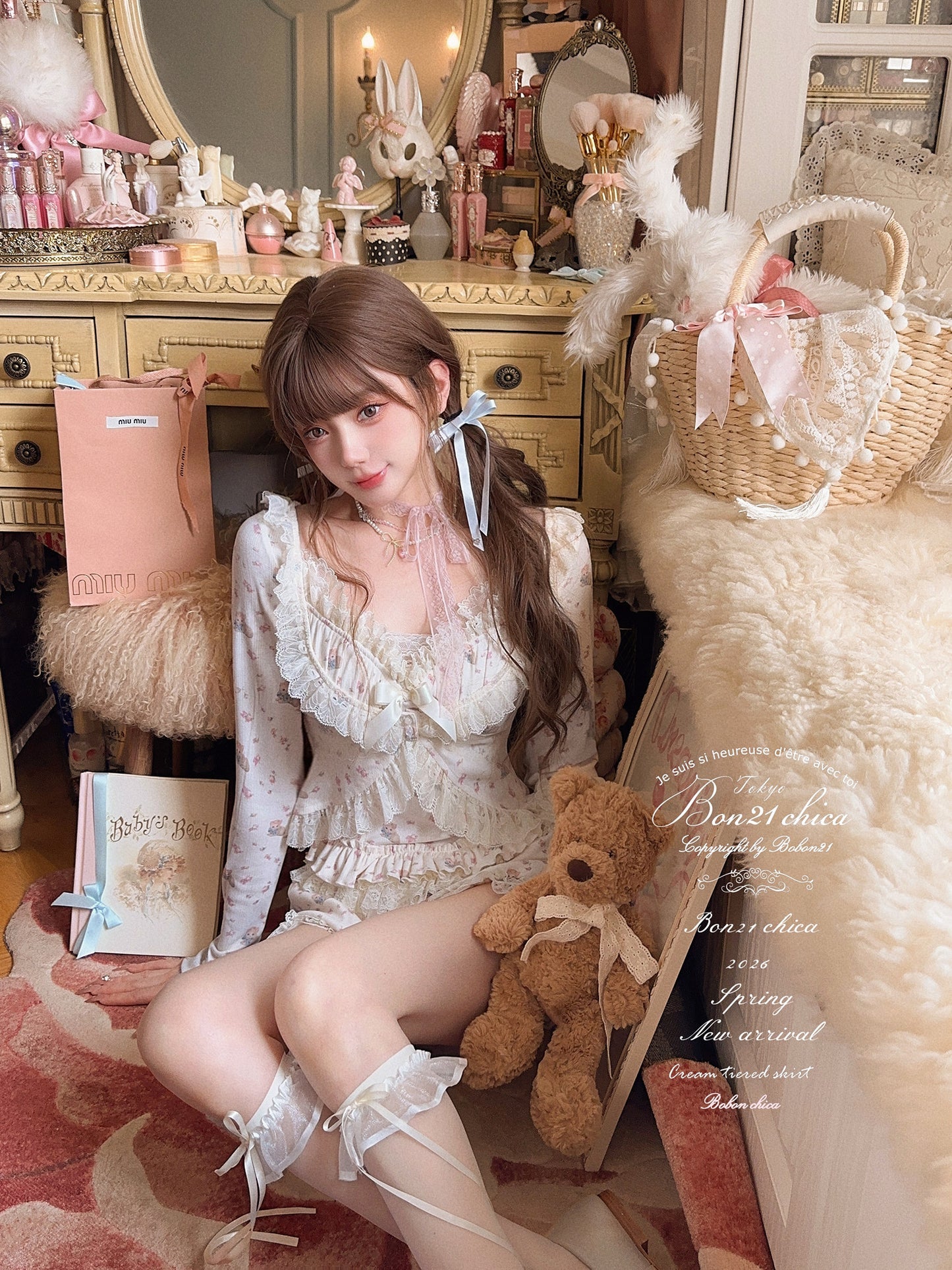 Antique Doll Lace Three-Piece Set
