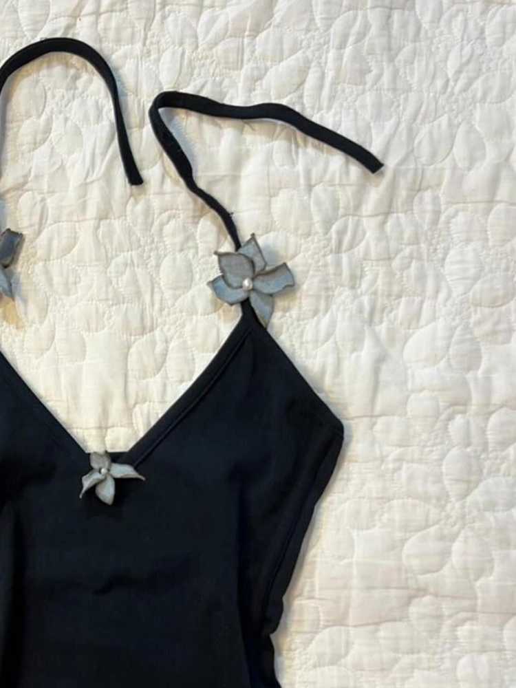 Retro Black Halter-neck Top
