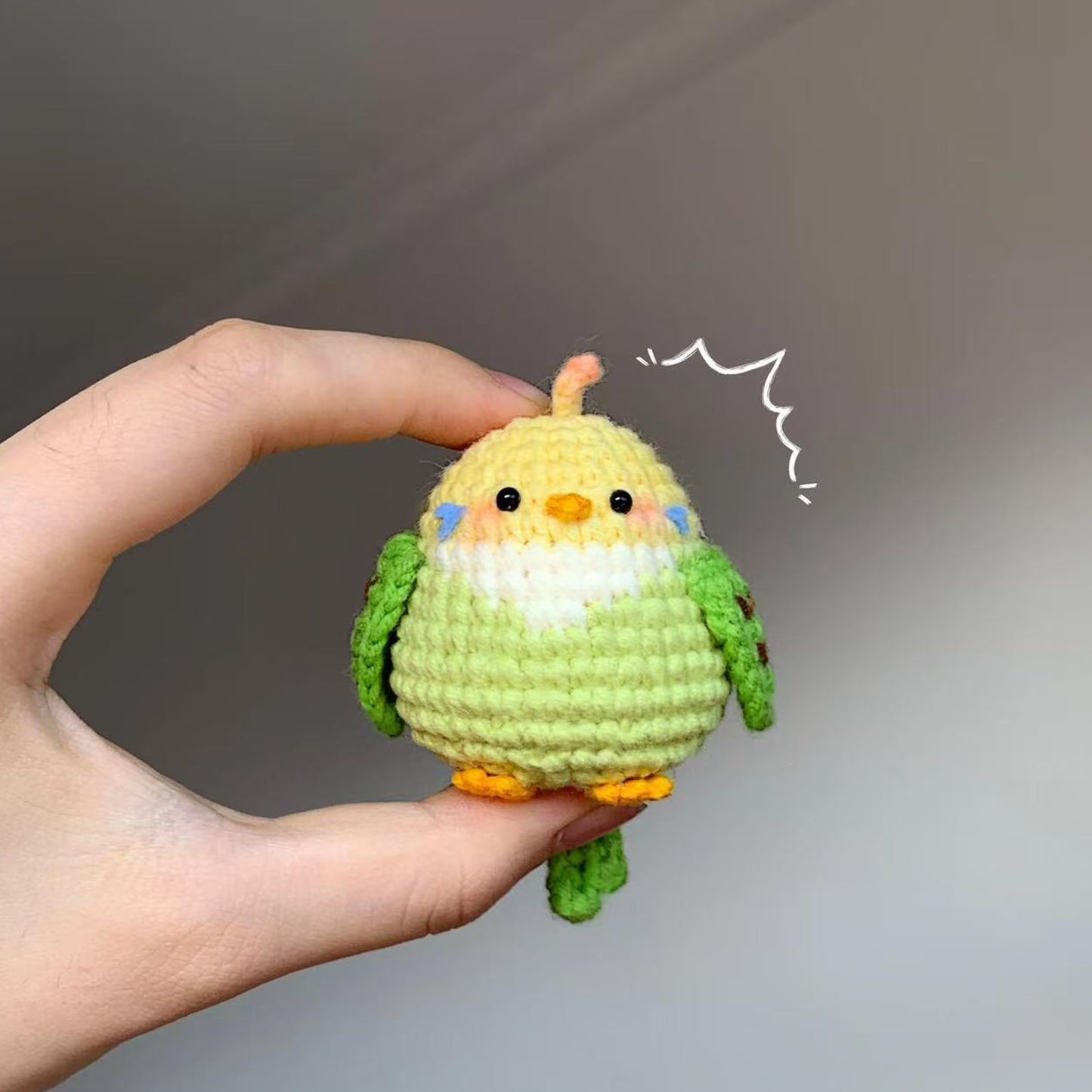DIY wool fat parrot cute keychain bag pendant