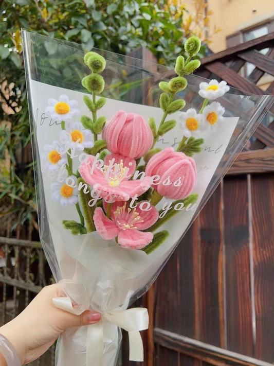 handmade twist stick flowers bouquet