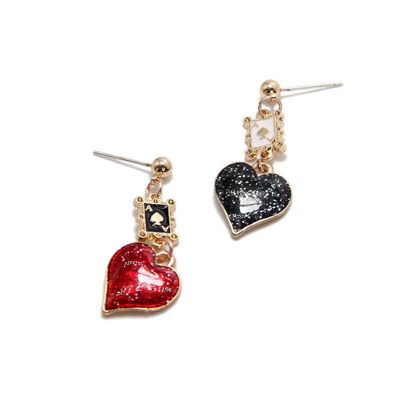 Dark Coquette Heart Poker Earrings