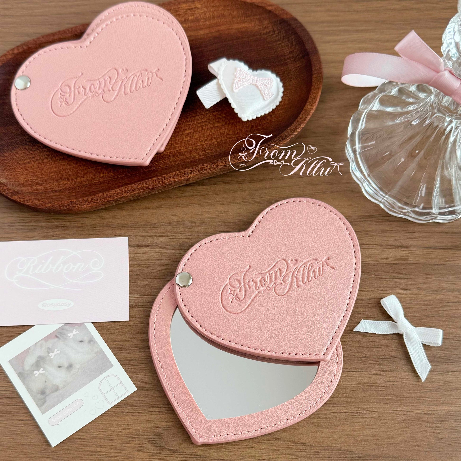 kawaii heart small mirror