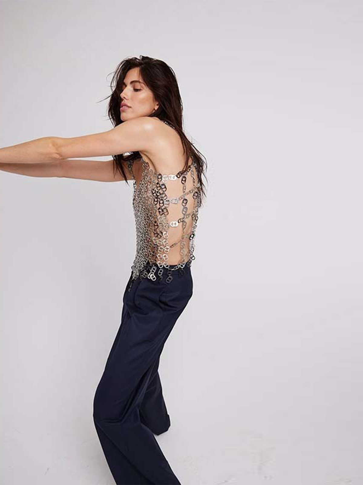 Hollow Metal Iron Body Chain Camisole