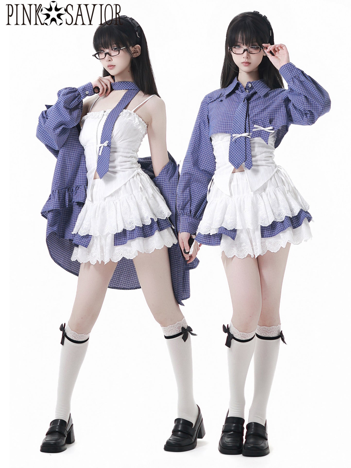 acubi blue plaid coord